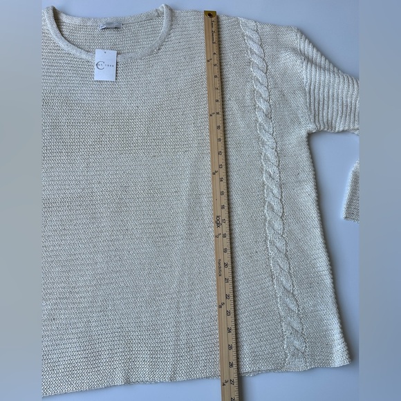 NWT Cato Cream Ivory Metallic Sequin Knit Pullover Sweater Women’s Plus 26/28W - Picture 6 of 8